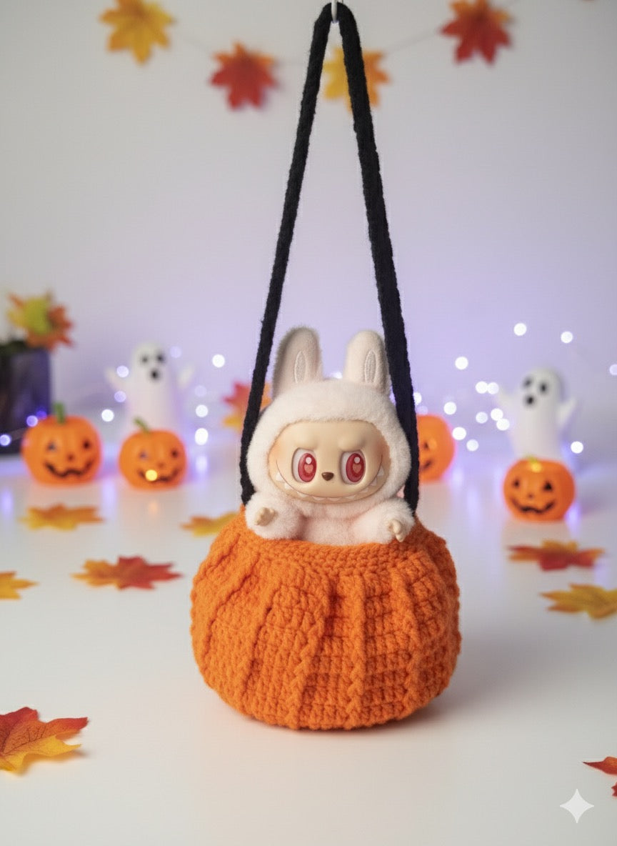 Labubu Halloween Crochet Collection: Spooky Cute Hat & Versatile Candy Bags