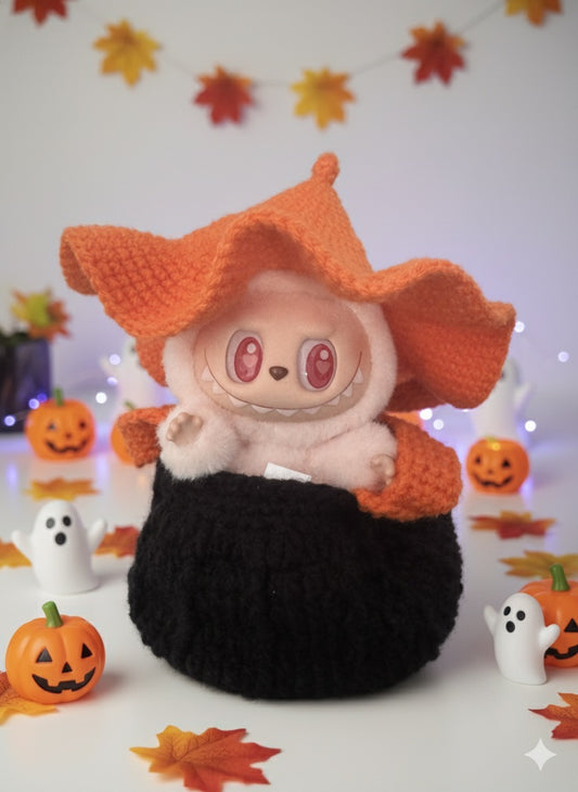 Labubu Halloween Crochet Collection: Spooky Cute Hat & Versatile Candy Bags