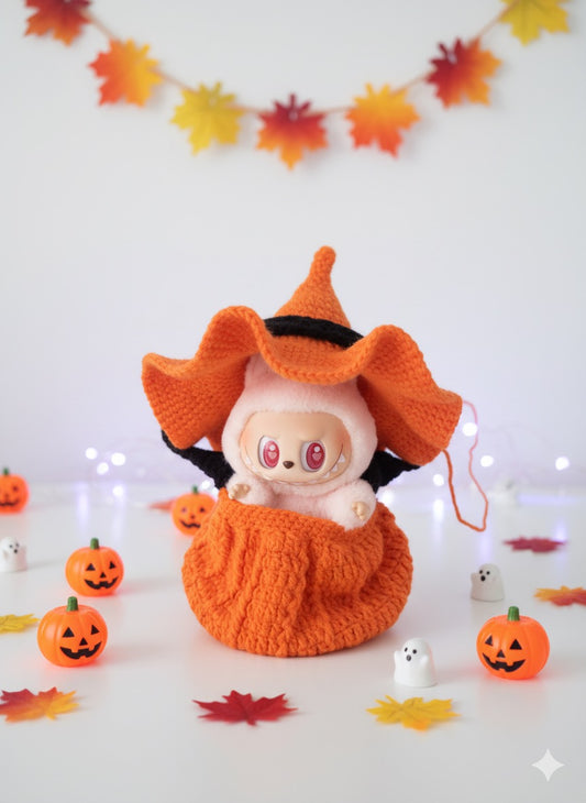 Labubu Halloween Crochet Collection: Spooky Cute Hat & Versatile Candy Bags